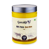 Premium Desi Ghee By Gorakh | Good Source Of Protein Fiber Healthy & Nutritious Desi Cow Ghee Perfect For Glowing Skin | (100ml) 3.3 Ounce | Jar Pack
